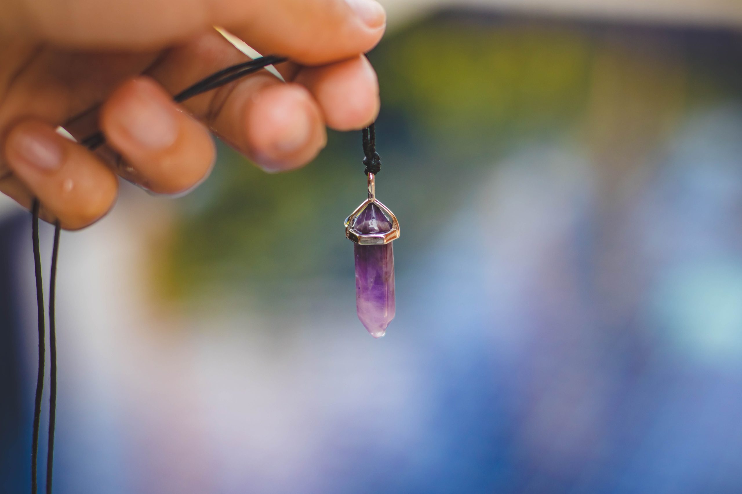 Pendentif améthyste violet nature